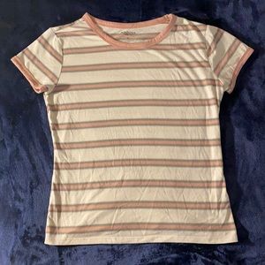 arizona jean co. pink and white striped t-shirt